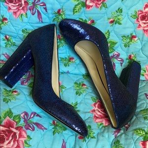 💜Betsey Johnson Blue Sequin Pumps 8.5